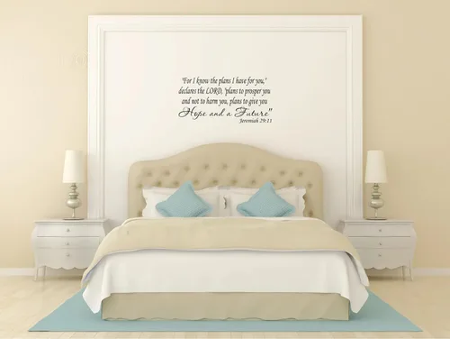 Vista 3 de Scripture Wall Art - Calcomanía de pared con versículo bíblico de Jeremías 29:11 V3, for I Know The Plans I Have for You Declares The Lord Plans to