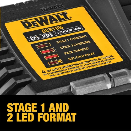 Vista 5 de DEWALT Cargador de 6 amperios 12V MAX*/20V MAX*/FLEXVOLT (DCB1106)