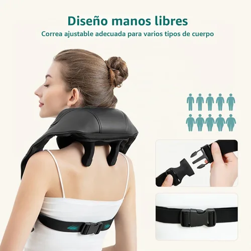 Vista 5 de Nekteck Masajeador de cuello 6D con calor, masajeador de cuello Shiatsu