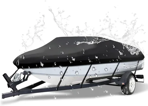 Vista 10 de Cubierta para barco 17-19 pies Fundas impermeables para barco Compatibles con bass, V-Hull y Tri-Hull, pesca y esquí, Runabout Bowrider, 17' 18' 19
