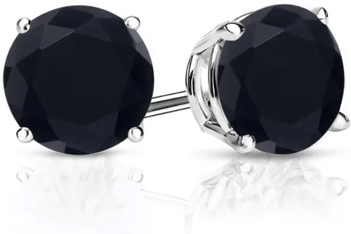 Vista 6 de Gem Stone King Aretes de plata de ley 925 con piedra natal redonda de 0.276 in para mujer