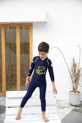 Vista 6 de Vivobiniya Niño niño trajes de baño bebé niño cuerpo completo traje de baño protector erupción traje de baño contraste color upf50+