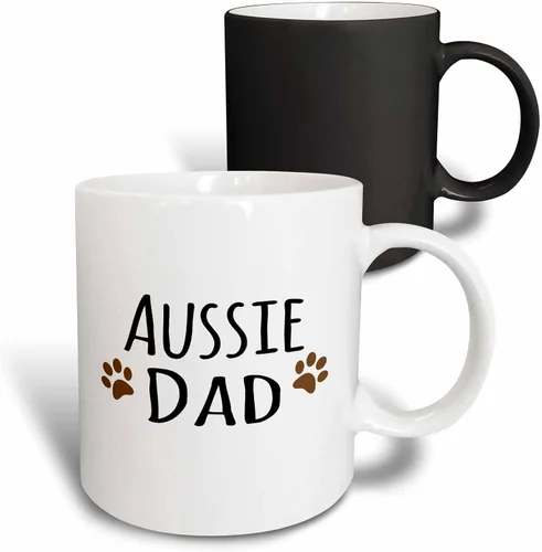 Vista 10 de 3dRose Taza Aussie Dog Dad de 11 onzas, color negro