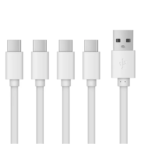Vista 2 de Cable de carga rápida USB a USB C 2A, 1 paquete, 4 en 1 USB A a tipo C cable de carga para baterías AA, pilas AAA, baterías C, baterías D, solo