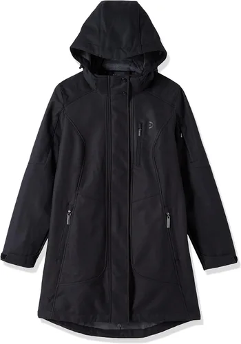 Vista 6 de Outdoor Ventures Chaqueta larga Softshell para mujer con capucha extraíble aislada, abrigo de invierno impermeable con forro polar cálido