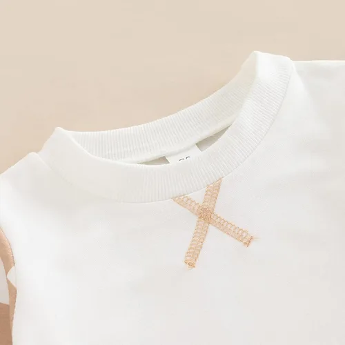Vista 2 de Ropa de otoño e invierno para bebé, bebé, niña, sudadera con letras, camiseta de manga larga, pantalones deportivos