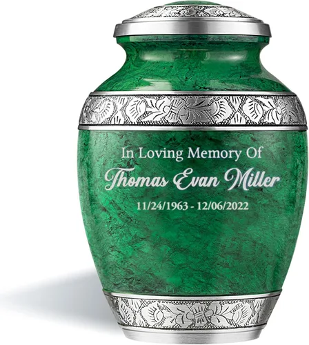 Vista 11 de Urna de cremación personalizada para cenizas humanas adultas, nombre grabado personalizado, conmemorativo funerario grande hecho a mano con diseño