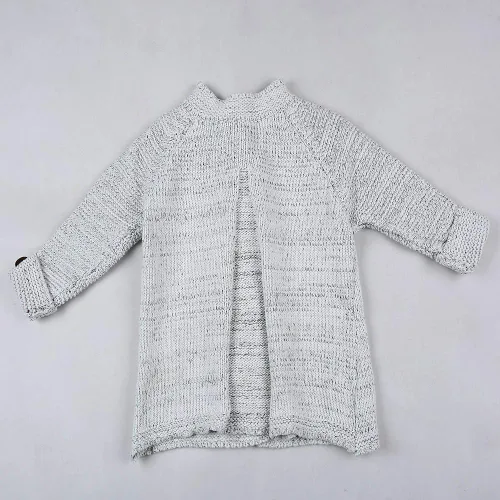 Vista 6 de Abrigo de otoño e invierno para niños pequeños de 2 a 8 años ropa para niñas suéter de punto con botones