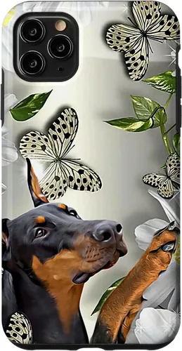 Vista 13 de Doberman Pinscher Daisy and Butterfly Case for iPhone 17