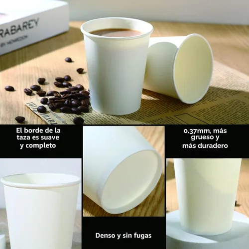 Vista 2 de 100 tazas de café caliente desechables Park - Vasos de papel a granel de 8 onzas, tazas desechables