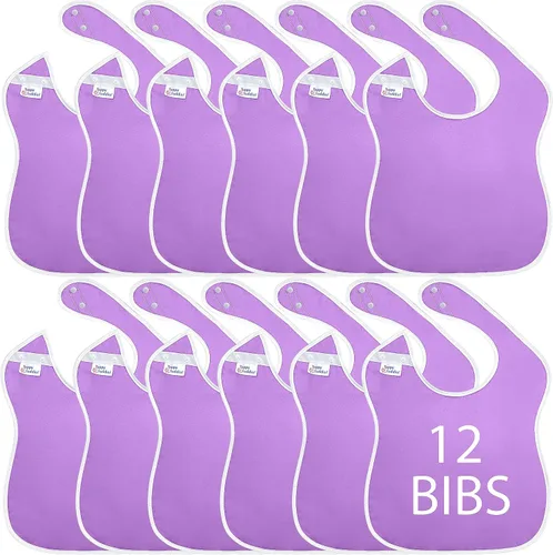 Vista 14 de Baberos grandes impermeables Colección Pastel - 4pk, 12pk, 48pk