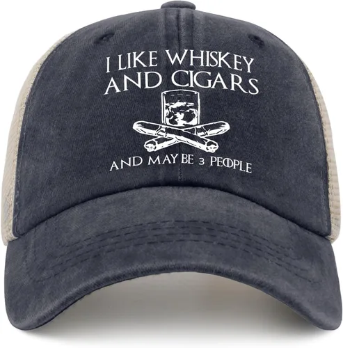 Vista 59 de Philysonic Funny Hat I Like Whisky and Cigars and Maybe 3 People Sombreros para Hombres Gorras de Béisbol Gorras Ajustables