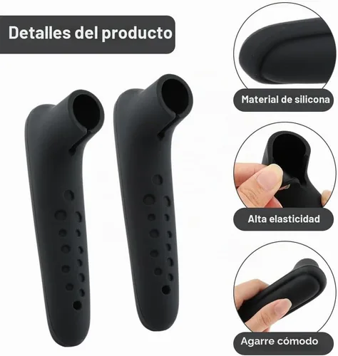 Vista 3 de Fundas para manijas de puerta, 2 protectores de silicona de seguridad para manija de puerta, protector de perilla de puerta más grueso, cubierta