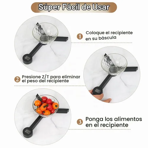 Vista 4 de Báscula plegable de alimentos, báscula digital de cocina, báscula portátil de alimentos para alimentos, mini báscula de bolsillo plegable de gramos