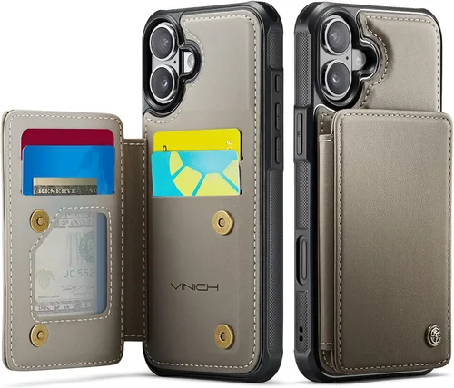 Vista 98 de Vinich for iPhone XR Wallet Case with Card Holder, Black RFID Blocking Credit Slots, Kickstand, Shockproof Flip Phone Cover, PU Leather, Double