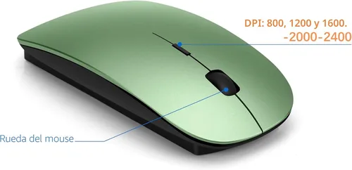 Vista 4 de Combo de teclado y mouse inalámbrico ultradelgado, TopMate 2.4G, mouse USB silencioso compacto de 2400DPI y teclado con interruptor de tijera