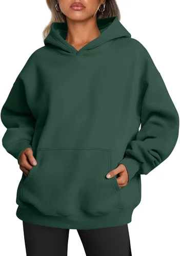 Vista 14 de Trendy Queen Sudaderas con capucha de gran tamaño para mujer, sudaderas de felpa para mujer, suéteres de moda de otoño, suéteres de invierno Lunares