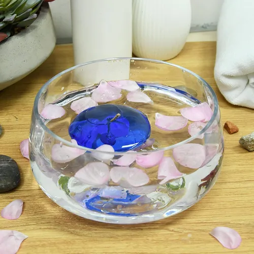 Vista 2 de Zest Candle Velas plegables de 6 piezas, 3 pulgadas, gel azul transparente