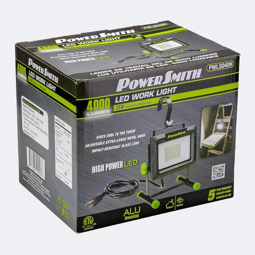 Vista 6 de PowerSmith Luz de trabajo LED 4000 lúmenes con soporte de metal PWLS040H