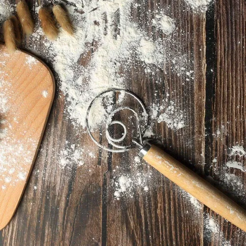 Vista 9 de Batidor de masa danés, herramientas para hacer pan, gancho de masa danés, batidora de masa de pan a mano, batidor de masa de pan para pastelería