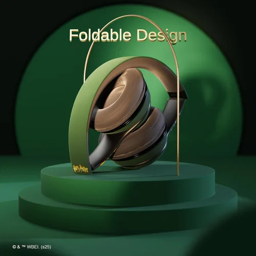 Vista 6 de iJoy Harry Potter Slytherin - Auriculares Bluetooth con micrófono integrado, auriculares inalámbricos con licencia oficial, auriculares plegables