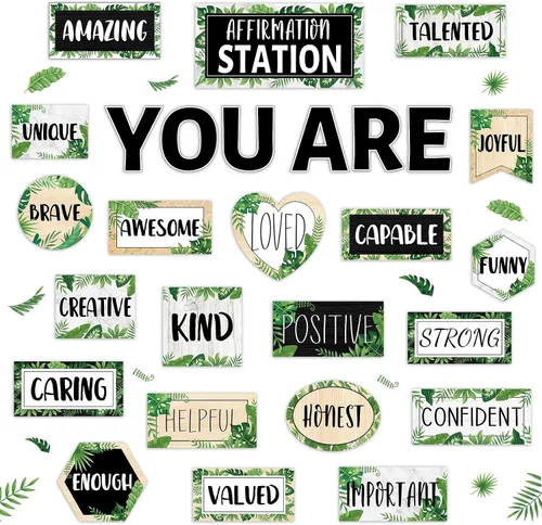 Vista 8 de Groovy Affirmation Station - Juego de tablones de anuncios para decoración de aula, estilo bohemio, retro, hippie, motivacionales, Groovy You Are