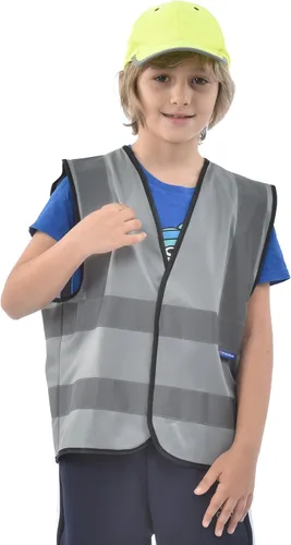 Vista 18 de AYKRM Chaleco de alta visibilidad para niños chaleco de seguridad reflectante de alta visibilidad