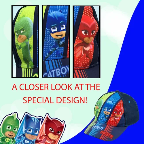 Vista 3 de PJ Masks Catboy, Gekko and Owlette - Gorra de béisbol para niños pequeños