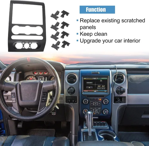 Vista 3 de uxcell Panel de cubierta de la moldura central del panel de instrumentos frontal para Ford F-150 2004 2005 2006 2007 2008 Cubierta de panel