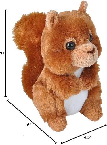 Vista 2 de Wild Republic - Peluche de ardilla roja, regalos para niños, colección Hug’Ems, 7 pulgadas