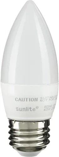Vista 4 de Sunlite Bombilla LED B13 Torpedo decorativa, 7 vatios (60 W = ), 500 lúmenes, 120 voltios, regulable, base E26, certificación ETL, torpedo