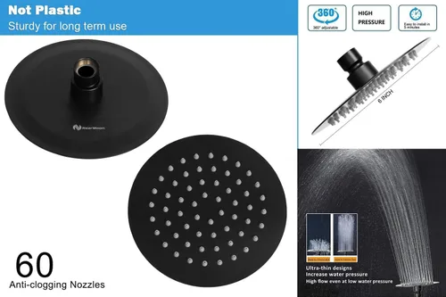 Vista 2 de Cabezal de ducha NearMoon y combo de filtro de ducha de 15 etapas, ducha filtrada de alta presión para agua dura, mejora la condición de tu piel