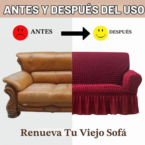 Vista 4 de Jeloris - Funda elástica para sofá, fácil de ajustar, universal, con faldón, protector de muebles de alta elasticidad, lavable y duradera para niños