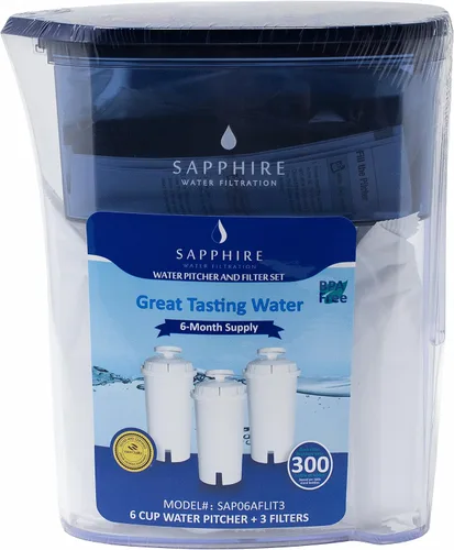 Vista 6 de Sapphire Jarra de agua con 3 filtros, transparente/azul