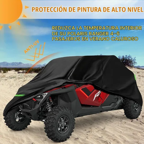 Vista 6 de Cubierta impermeable para UTV de repuesto para accesorios Polaris RZR, cubierta al aire libre a prueba de polvo con rejillas de ventilación