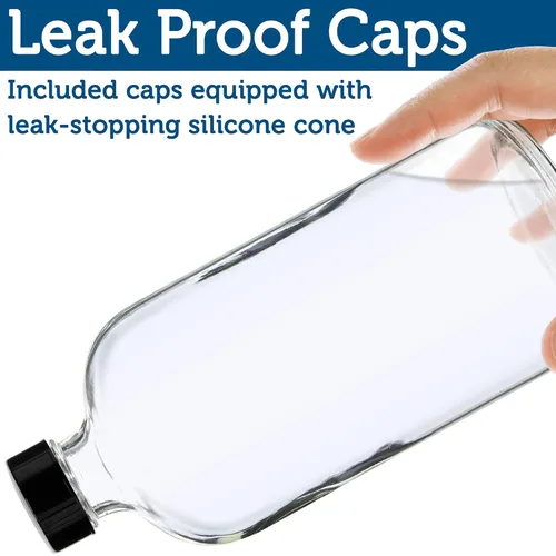 Vista 4 de Botellas de espray vacías de vidrio transparente Sally's Organics® - Contenedores recargables de 16 oz para aceites esenciales, productos