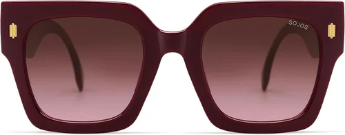 Vista 36 de SOJOS Gafas de sol cuadradas vintage de gran tamaño para mujer, estilo retro, de lujo, grandes, UV400 SJ2194