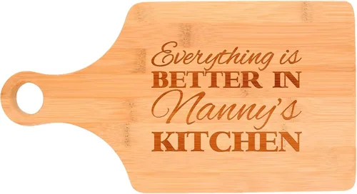 Vista 12 de Everything Is Better in Gigi's Kitchen Decor Grandma Gift - Tabla decorativa de madera con forma de paleta