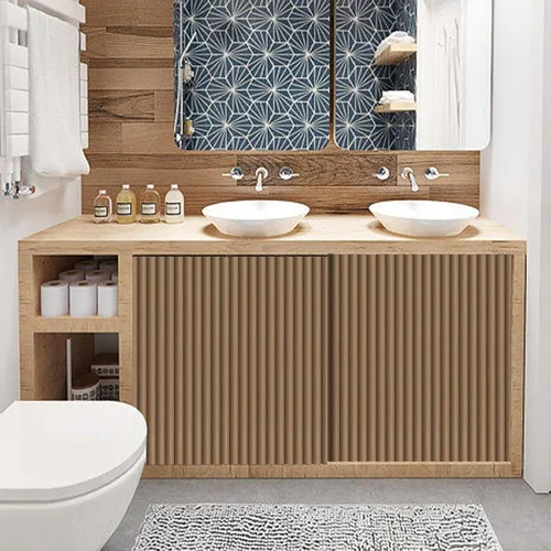 Vista 4 de Papel tapiz autoadhesivo con listones de madera, papel de contacto autoadhesivo de 11.8 x 118 pulgadas con efecto 3D, papel tapiz de madera extraíble