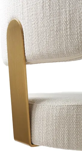 Vista 7 de TOV Furniture Taburete ajustable de tela de rendimiento texturizado crema Primrose