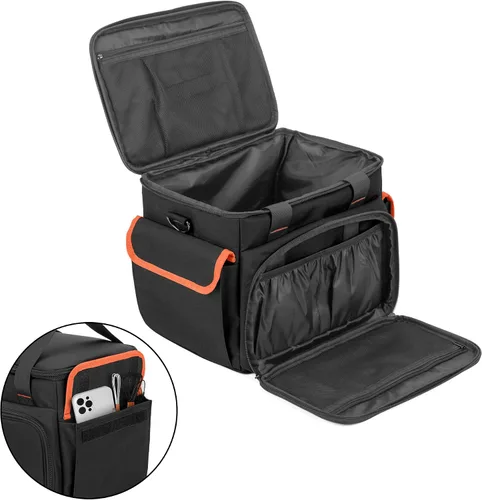Vista 2 de Trunab Funda de transporte compatible con ECOFLOW River/River 2/River Pro, bolsa de almacenamiento con fondo impermeable y bolsillos delanteros