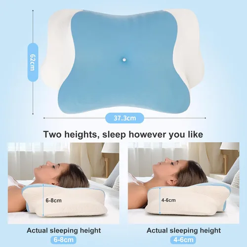 Vista 5 de Neck Pillow, Memory Foam Pillow, Ergonomic Side Sleeper Pillow, Orthopaedic Neck Support Pillow for Sides, Back & Stomach Sleepers