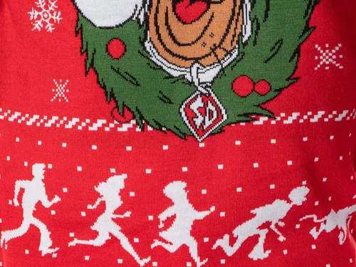 Vista 6 de Scooby Doo Men's Ruh-Roh! Santa Scooby Christmas Ugly Sweater Knit Pullover