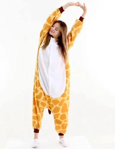 Vista 5 de vavalad Pijama de jirafa para adultos, disfraz de Halloween para mujeres y hombres