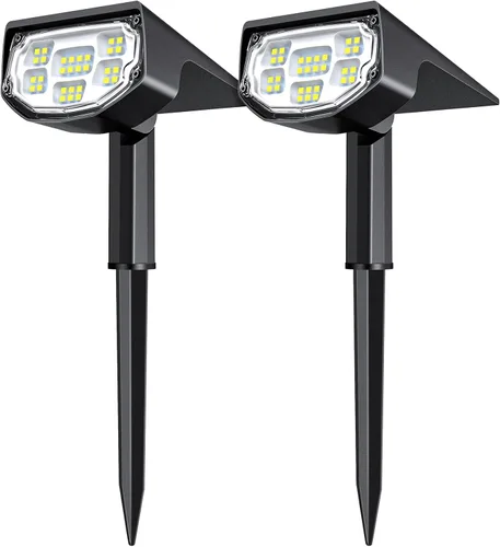 Vista 16 de AloftSun Luces solares con sensor de movimiento para exteriores, 30 luces LED / IP68 impermeables, luces solares de movimiento para exteriores, 3