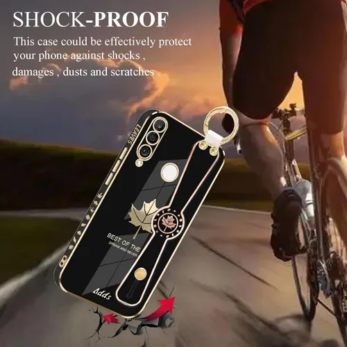 Vista 6 de Funda de teléfono para Huawei P30 Lite con correa para la muñeca y anillo para el dedo, bonita funda protectora estética de silicona delgada a