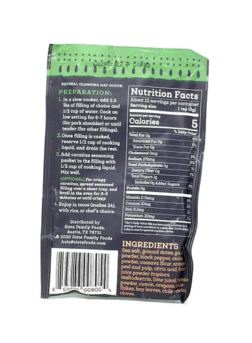 Vista 3 de Siete Condimento - Carnitas Paleo, sin conservantes, aprobado por Whole 30 (paquete de 1)
