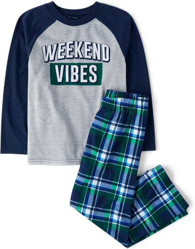 Vista 15 de The Children's Place - Conjunto de pijama de dos piezas con camisa de manga larga y pantalones para niño Manojo de desayuno