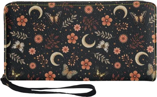 Vista 27 de Coldinair Cartera de piel sintética con cierre de cremallera para mujer, con bloqueo RFID, monedero para teléfono con correa para viaje, Añade tu