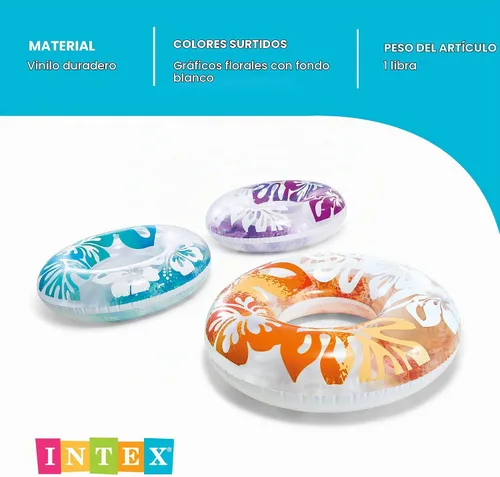 Vista 4 de Intex Tubo de color transparente #59251 - El color puede variar, paquete de 2
